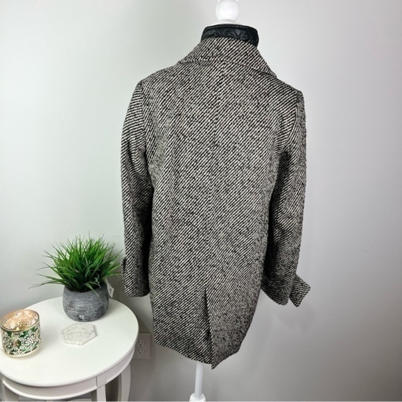 Cinzia Rocca Tweed Wool Coat Women’s 4 Grey Black Zip In Vest Classic - Picture 6 of 12